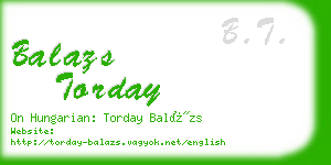 balazs torday business card
